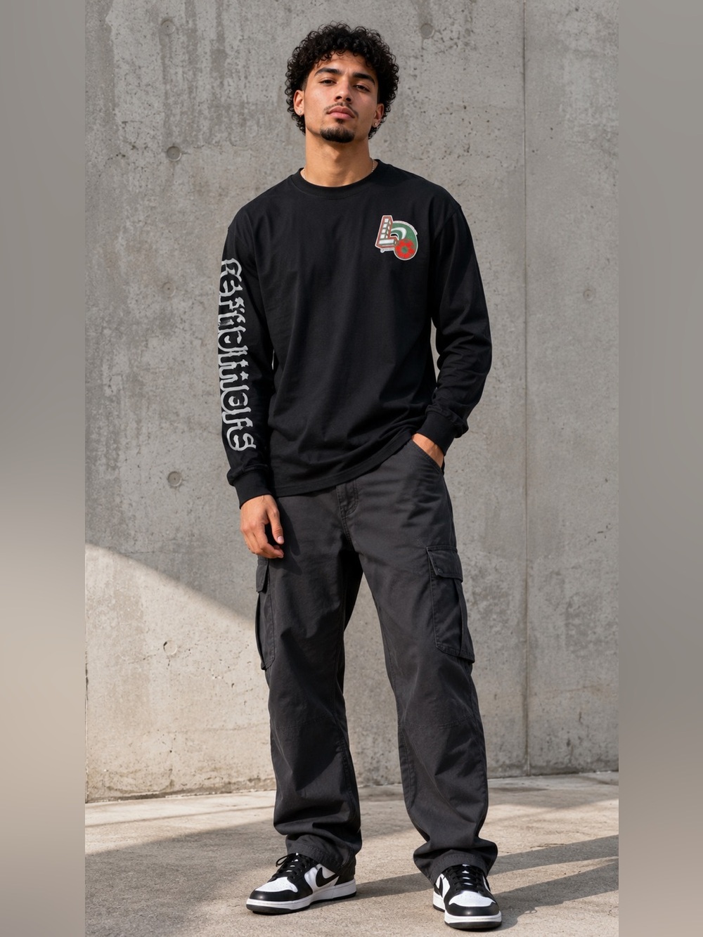 NWT Layr Official Long Sleeve Shirt Men Large Black Underground Fútbol Club Tee